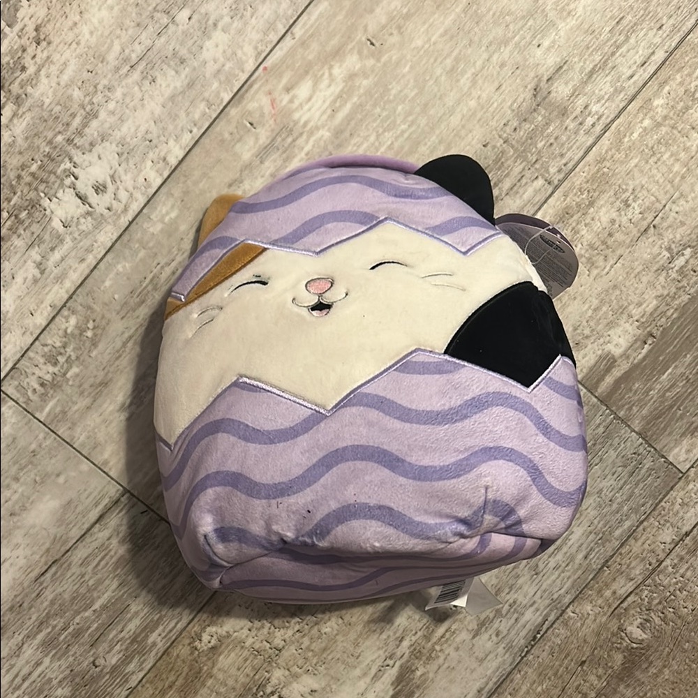 Cute Cat Plush Toy in Purple and Black